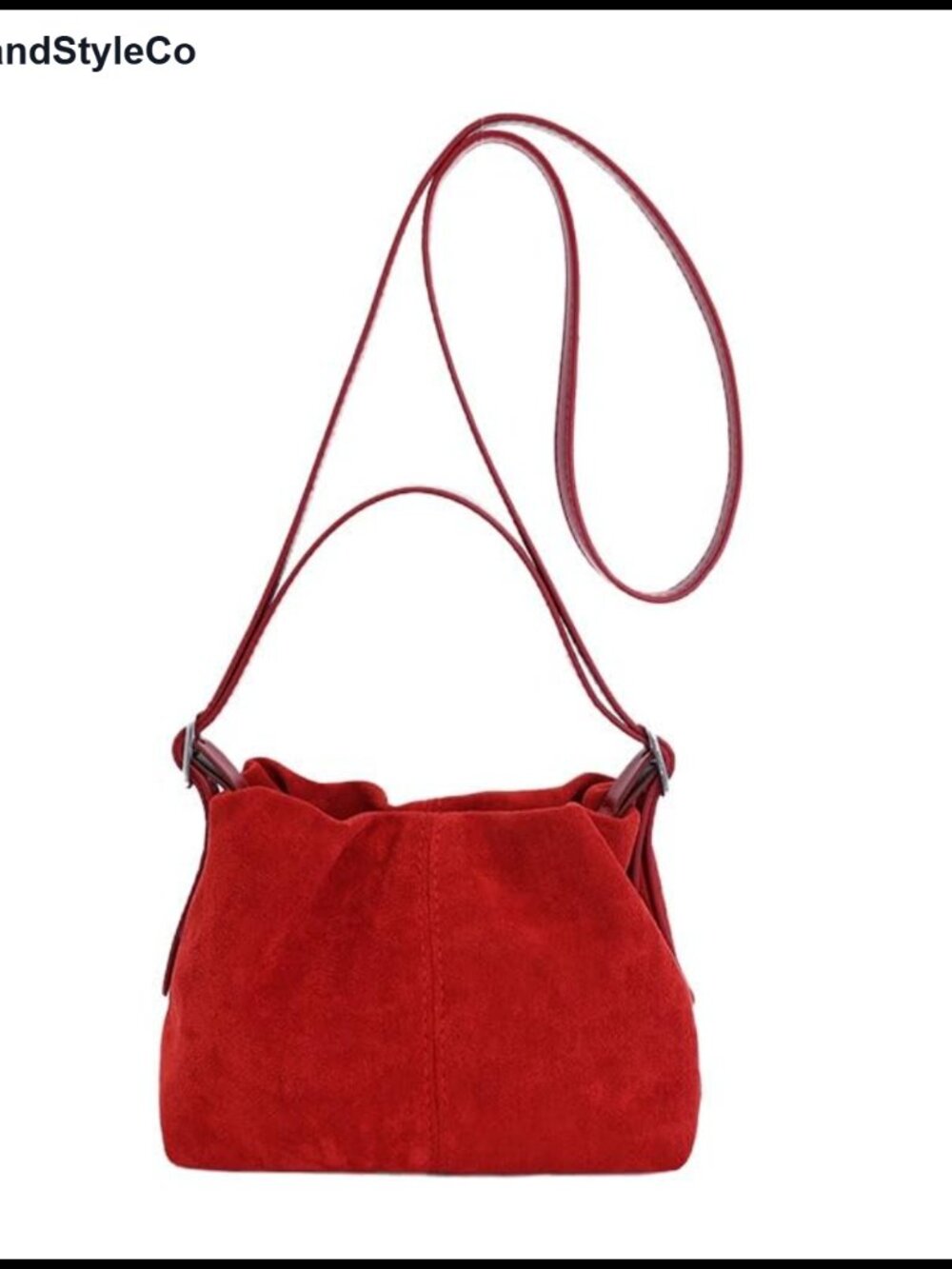 Faux Suede Drawstring Bucket Bag 3-in-1 Crossbody Shoulder Tote Purse